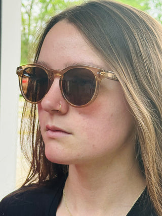 Tate in Beige Light Crystal Brown Polarized Sunglasses
