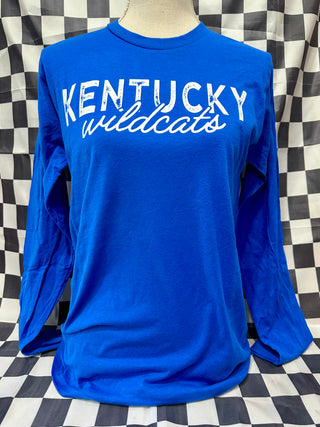 Rubbed Kentucky Long Sleeve Tee on Royal