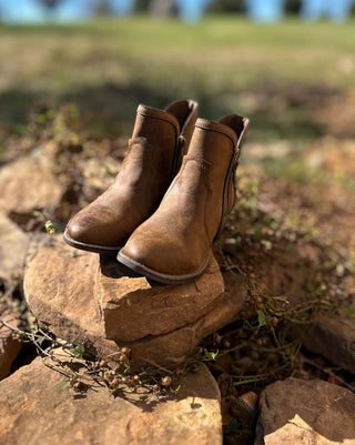 Tan Evie 2 Round Toe Booties by Very G Final Sale