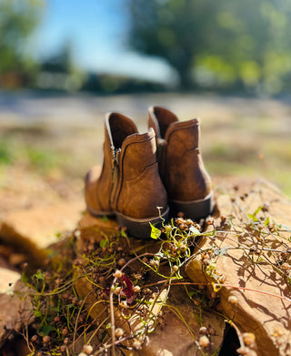 Tan Evie 2 Round Toe Booties by Very G Final Sale