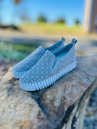 Light Grey Nicole Perforated Edge Slip On Sneaker by Very G FINAL SALE