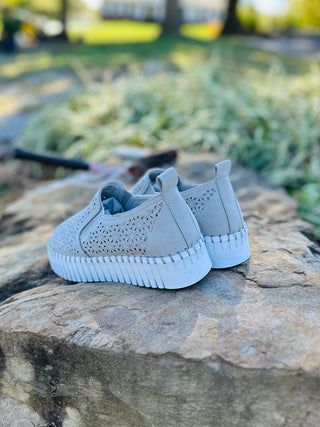 Light Grey Nicole Perforated Edge Slip On Sneaker by Very G FINAL SALE
