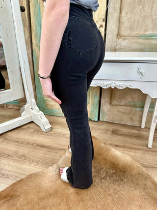 Judy Blue Black High Waist Tummy Control Destroy Flare