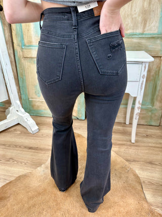 Judy Blue Black High Waist Tummy Control Destroy Flare