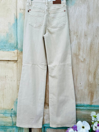 JUDY BLUE HIGH WAISTED GARMENT DYED DESTROY 90'S STRAIGHT IN BONE