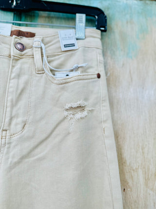 JUDY BLUE HIGH WAISTED GARMENT DYED DESTROY 90'S STRAIGHT IN BONE