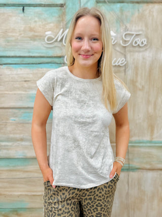 SC Cream Washed Knit Casual Comfy Top