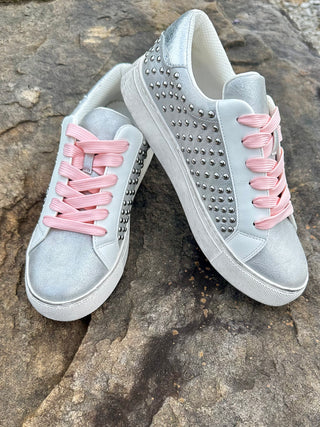 Corky's "Supernova" Sneaker in Silver Studs Final Sale