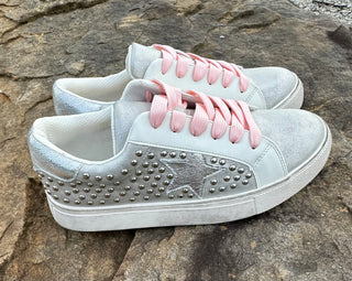 Corky's "Supernova" Sneaker in Silver Studs Final Sale