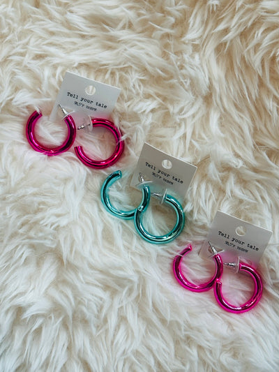 Metallic Hoop Earrings (3 Colors)