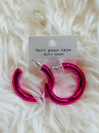 Metallic Hoop Earrings (3 Colors)