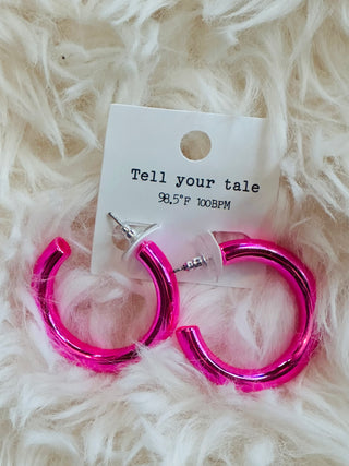 Metallic Hoop Earrings (3 Colors)