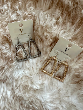 Textured Open Geometric Earrings (2 colors)