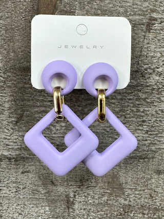 Acrylic Geometric Drop Earring (4 Colors)