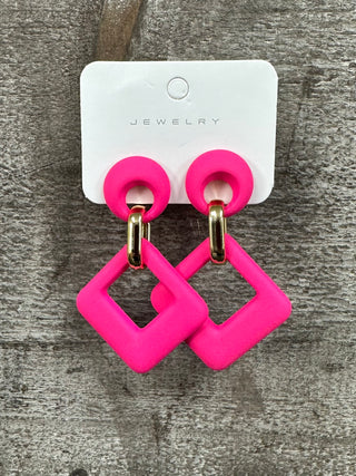 Acrylic Geometric Drop Earring (4 Colors)