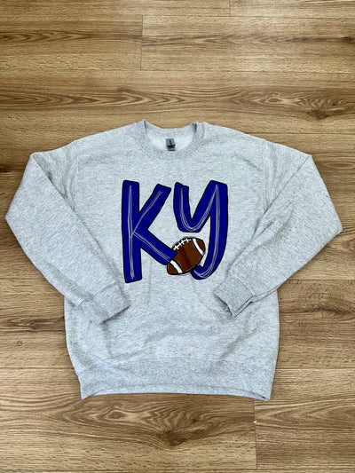 Kentucky Football on Gray Crewneck