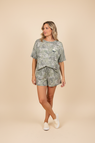 SC Camo Print Casual Knit Top & Shorts Set FINAL SALE