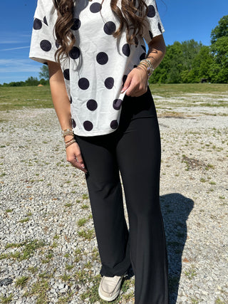 Black Celine Wide Leg Casual Pant