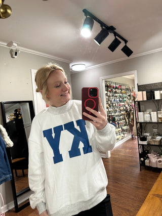 Lt. Grey/White Reversible KY Mockneck Sweatshirt
