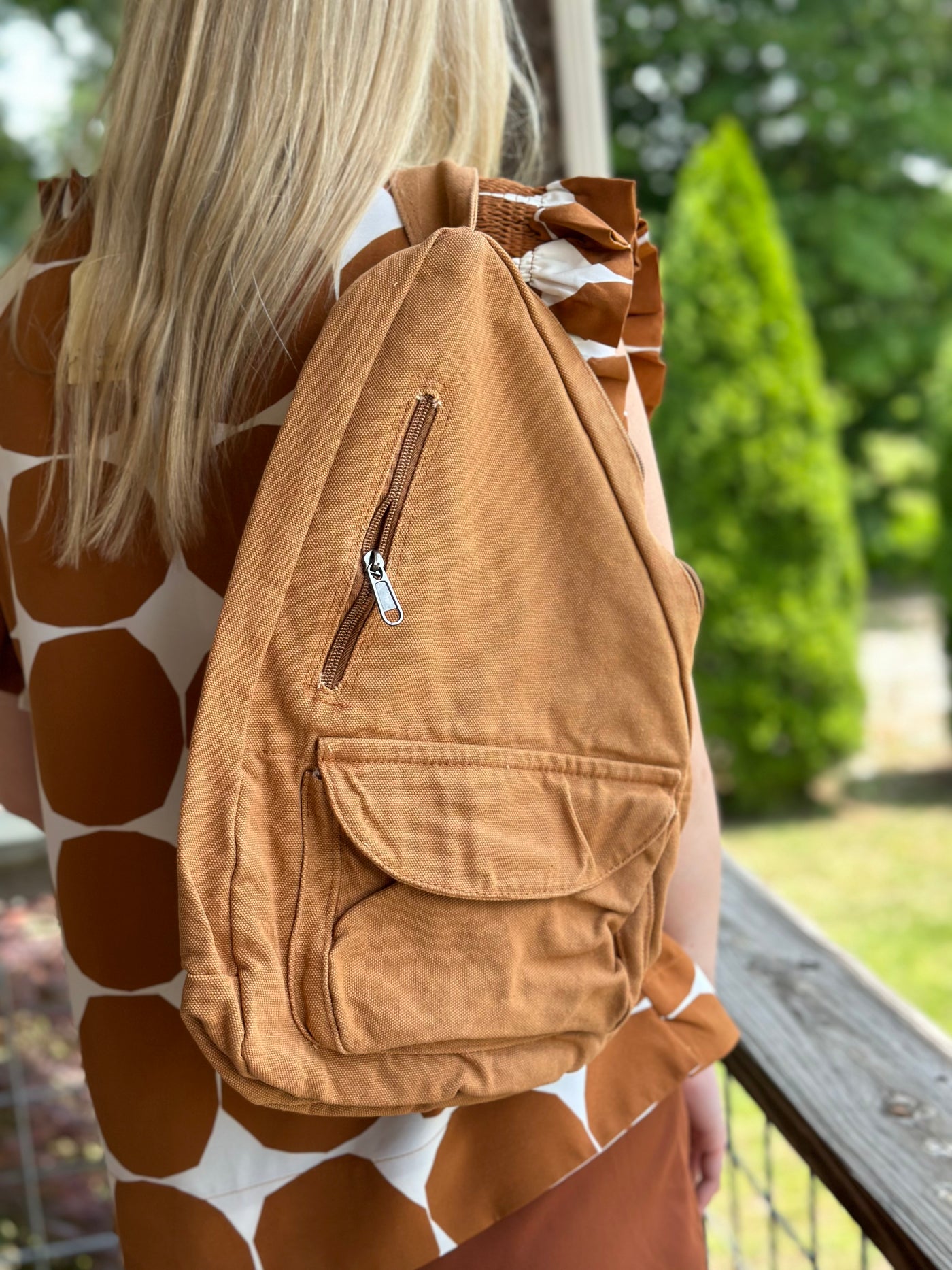 Brown Canvas Large Capacity Backpack