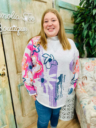 CURVY MOCK NECK LONG SLEEVE SWEATER by FATE Final Sale