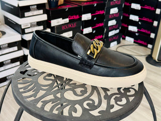 Corkys "Chain Reaction" Loafer in Black Final Sale