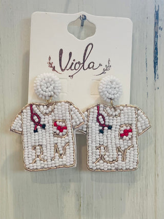 Registered Nurse Scrub Seed Beaded Earrings (4 colors)