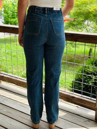 JUDY BLUE HIGH WAIST ELASTIC WAIST VINTAGE STRAIGHT Final Sale