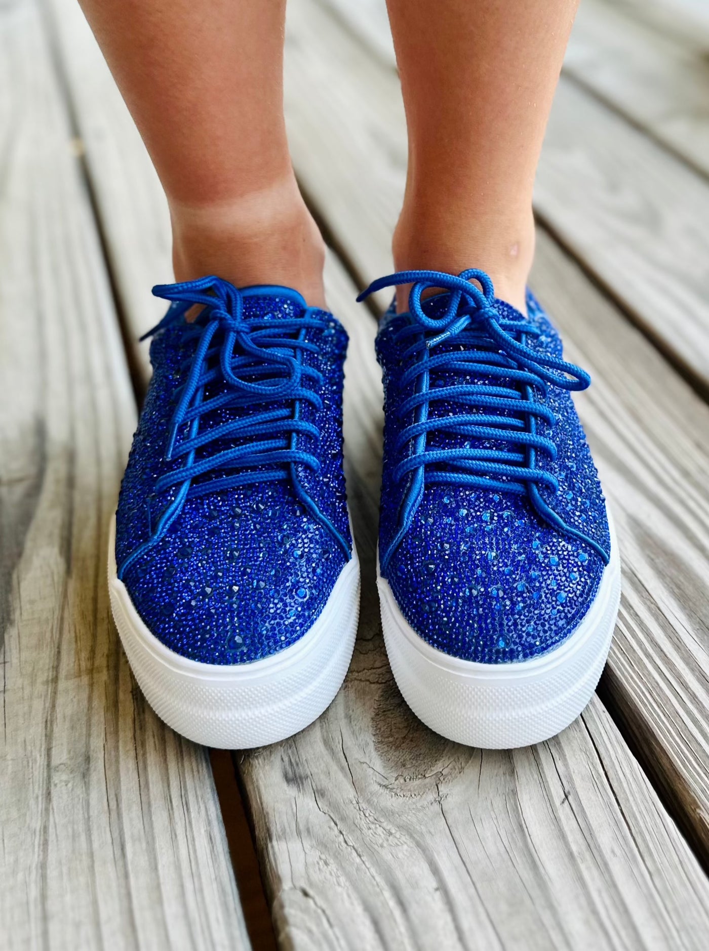 Royal blue glitter sneakers 2025