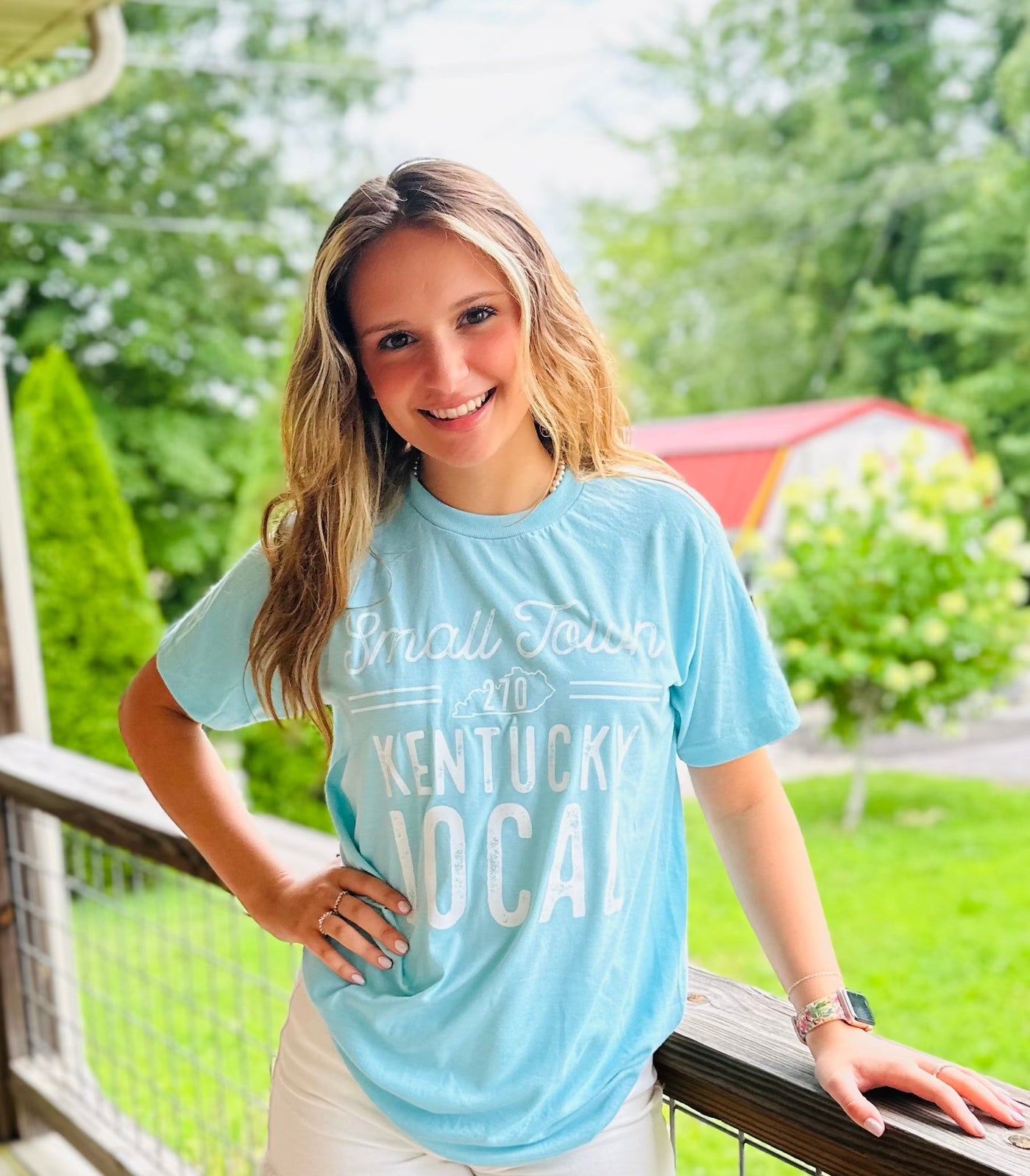 "Small Town 270 KY Local" Tee in Purist Blue