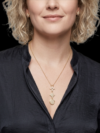 Tarnish Resistant Necklace with Drop Charm Pendant