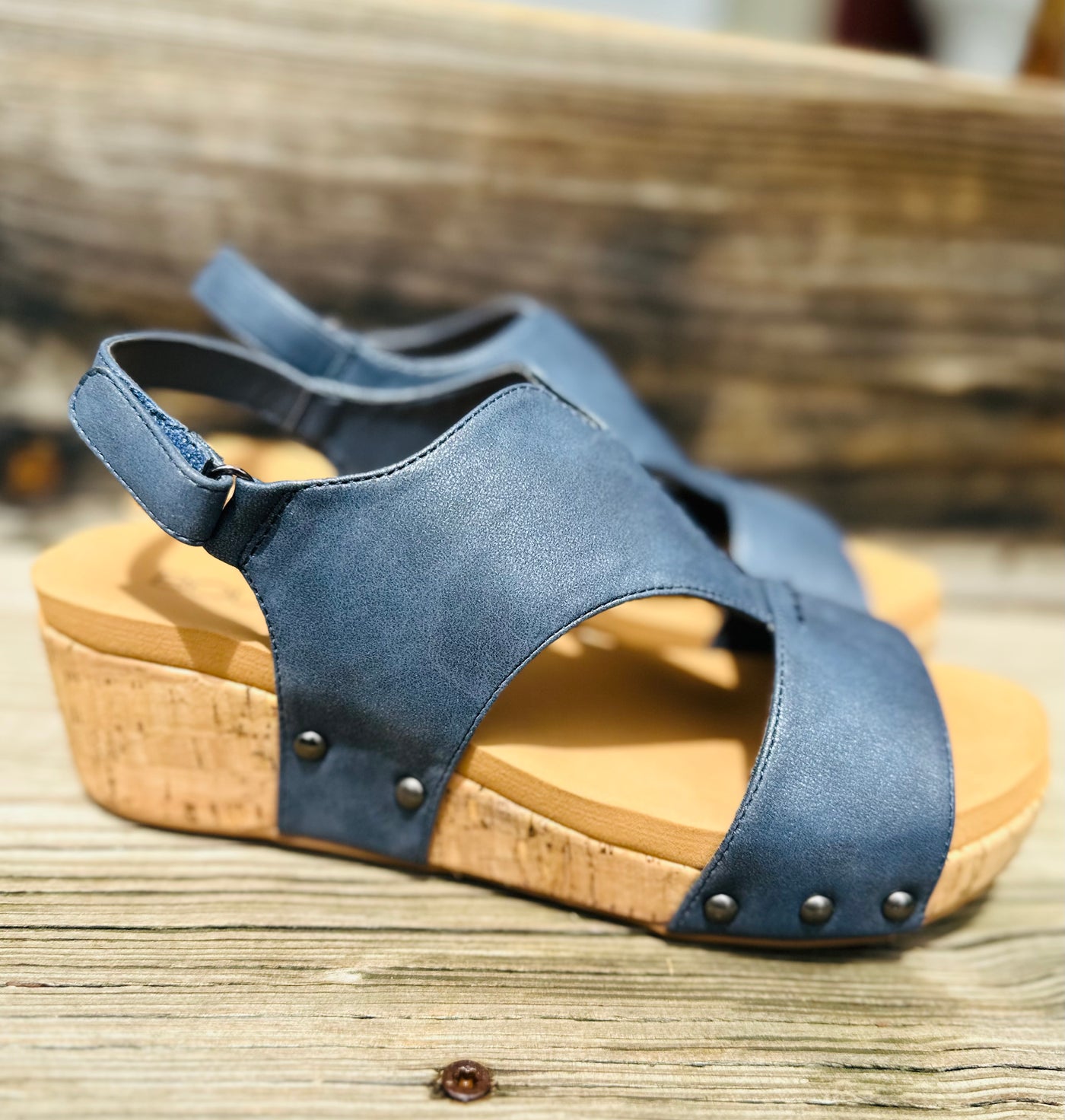 "Refreshing" Wedge in Navy by Corky's