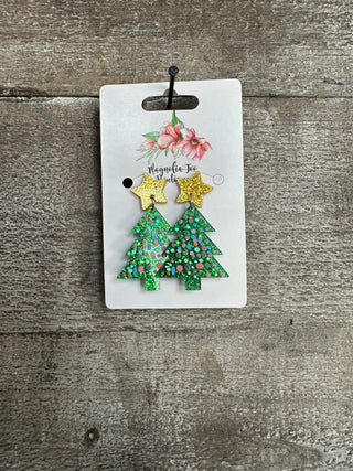 Christmas Tree Drop Earrings