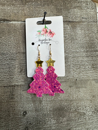 Christmas Tree Star Drop Earrings (2 Colors)
