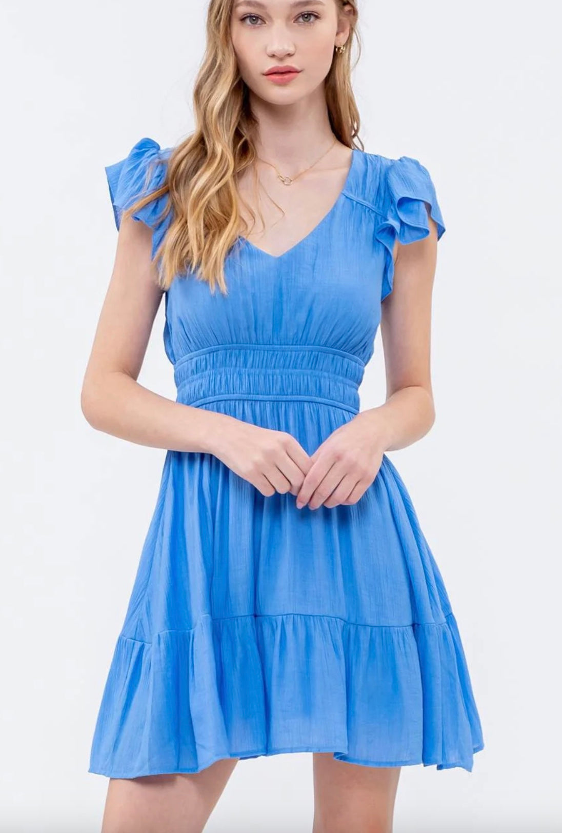 Solid Shirred Waist Dress (3 Colors)