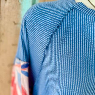CURVY OVERSIZED MINERAL WASHED RIB KNIT TOP Final Sale