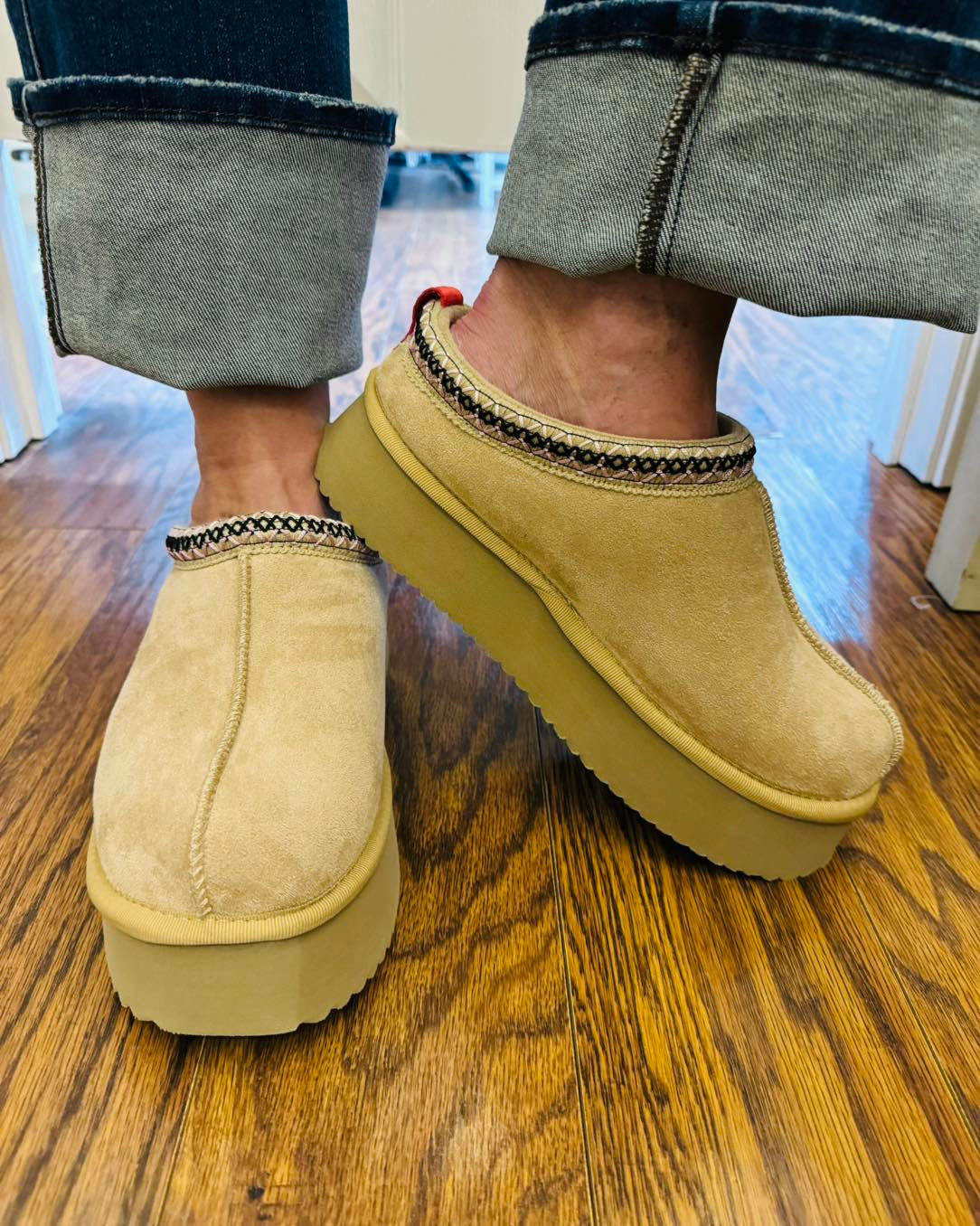 Corkys "Pillow Talk" Camel Faux Suede Slip-Ons