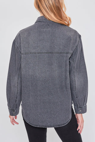LONG SLEEVE DENIM OVERSIZED SHACKET BY YMI
