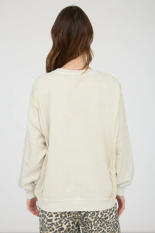 LIGHT KHAKI ROUTE 66 LONG SLEEVE KNIT TOP Final Sale