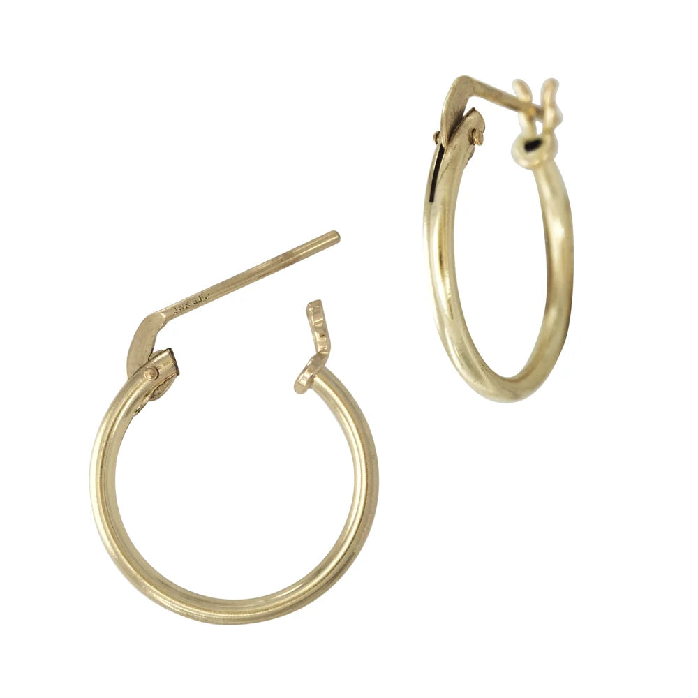 Round Tube Gold Filled 1.25mm Thick Round Click Hoop Earring