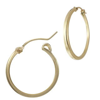 Square, Indented Tube Gold Filled 2.0mm Thick Round Click Hoop Earring
