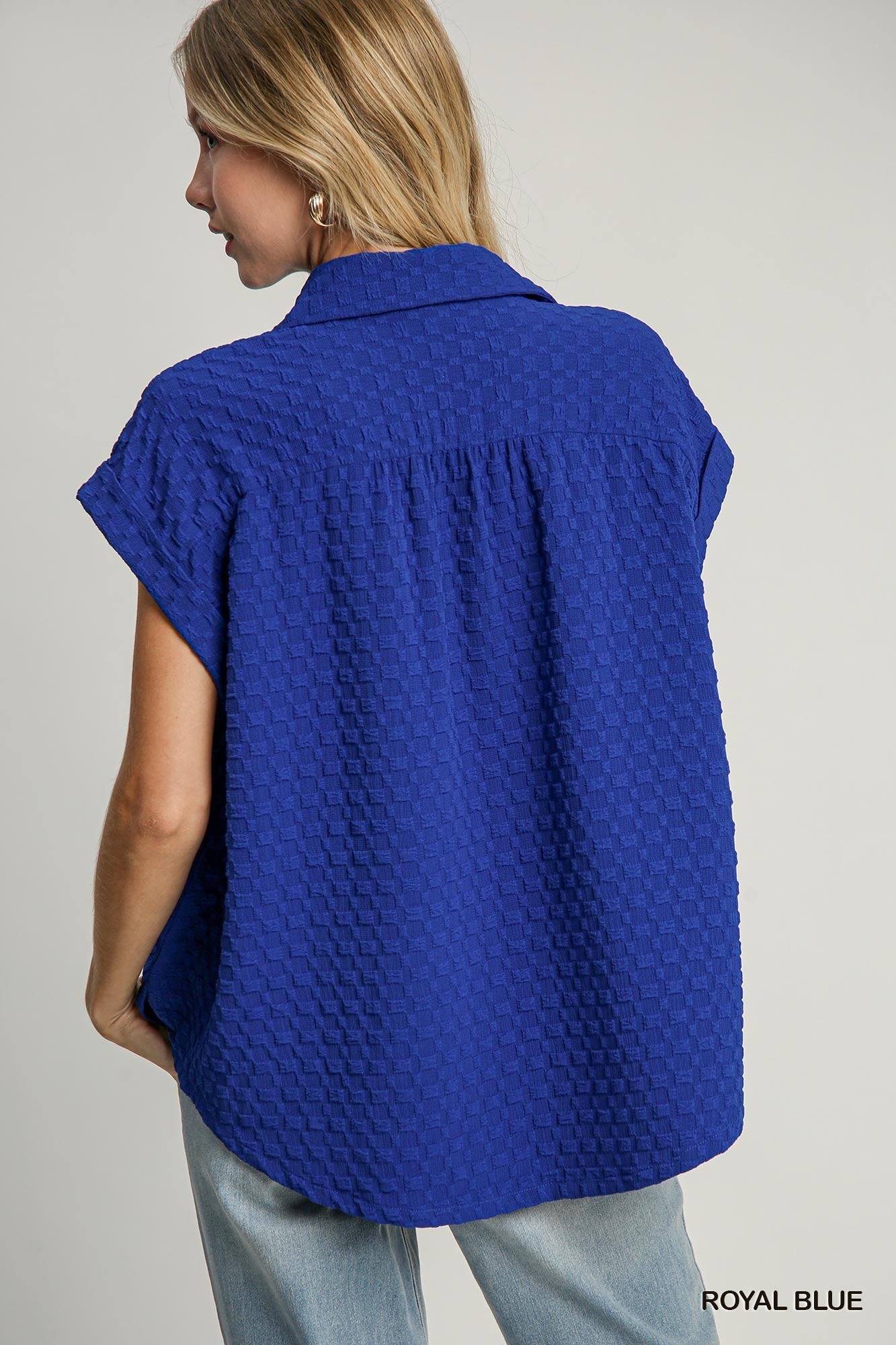 Royal Blue Short Sleeve Top