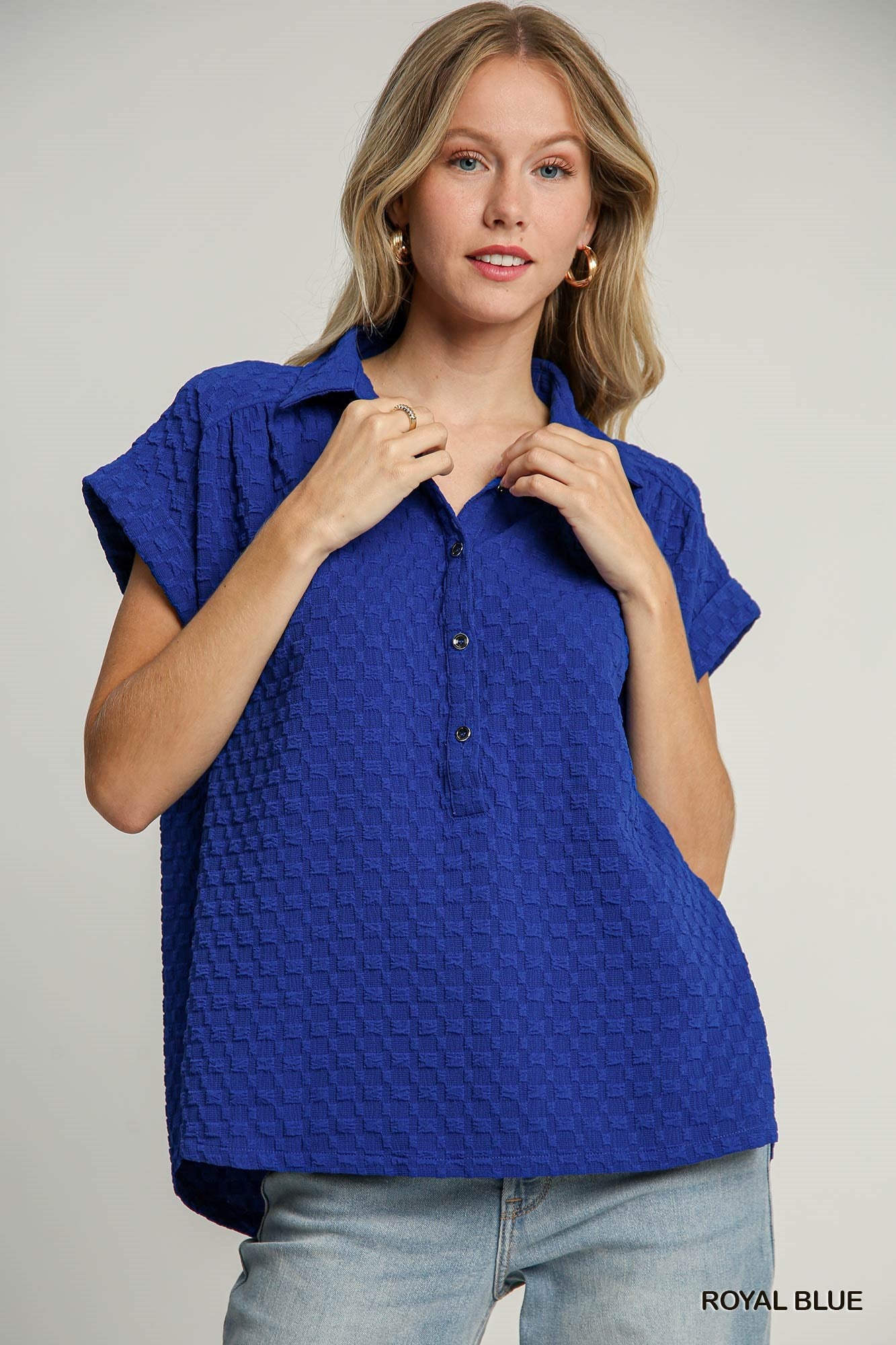 Royal Blue Short Sleeve Top