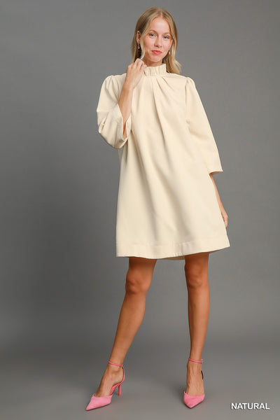 Natural High Ruffle Neck Dress