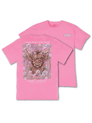 Simply Southern "Bloom With a Kind Heart" Tee on Blushberry