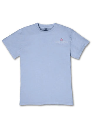 Simply Southern "Walking By Faith, Tripping Constantly" Tee on Blue