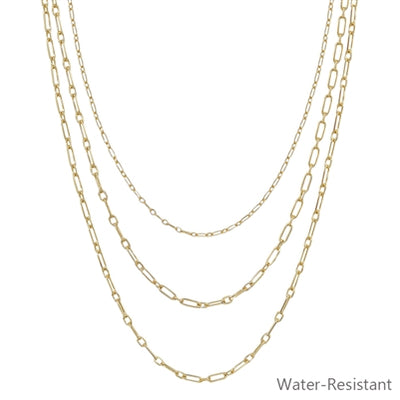Layered Set of 3 Water Resistant Necklace Set (2 Colors)