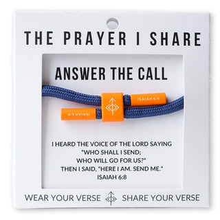 Answer The Call Bracelet in Navy/Orange
