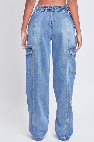 VINTAGE MEDIUM WASH STRAIGHT CARGO JEANS Final Sale