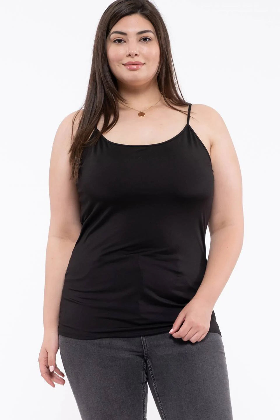 CURVY BLACK SOLID CAMI